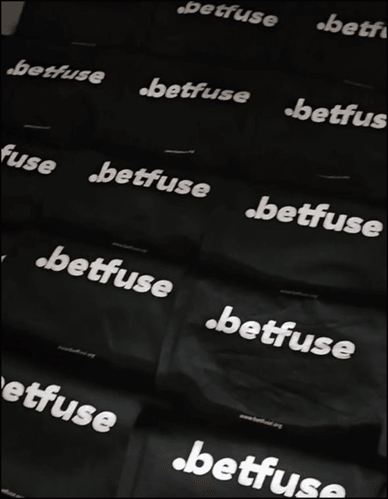Customized black tote bags with betfuse branding
