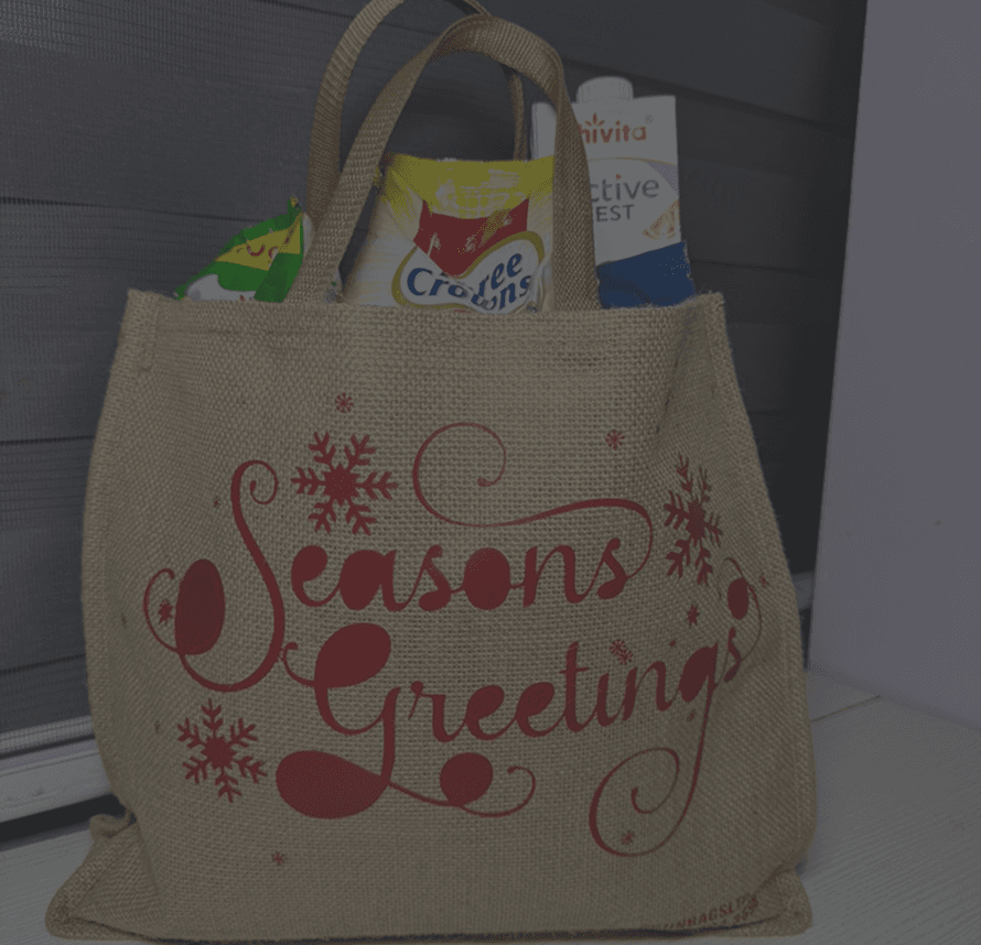 Christmas hampers collection with festive bags