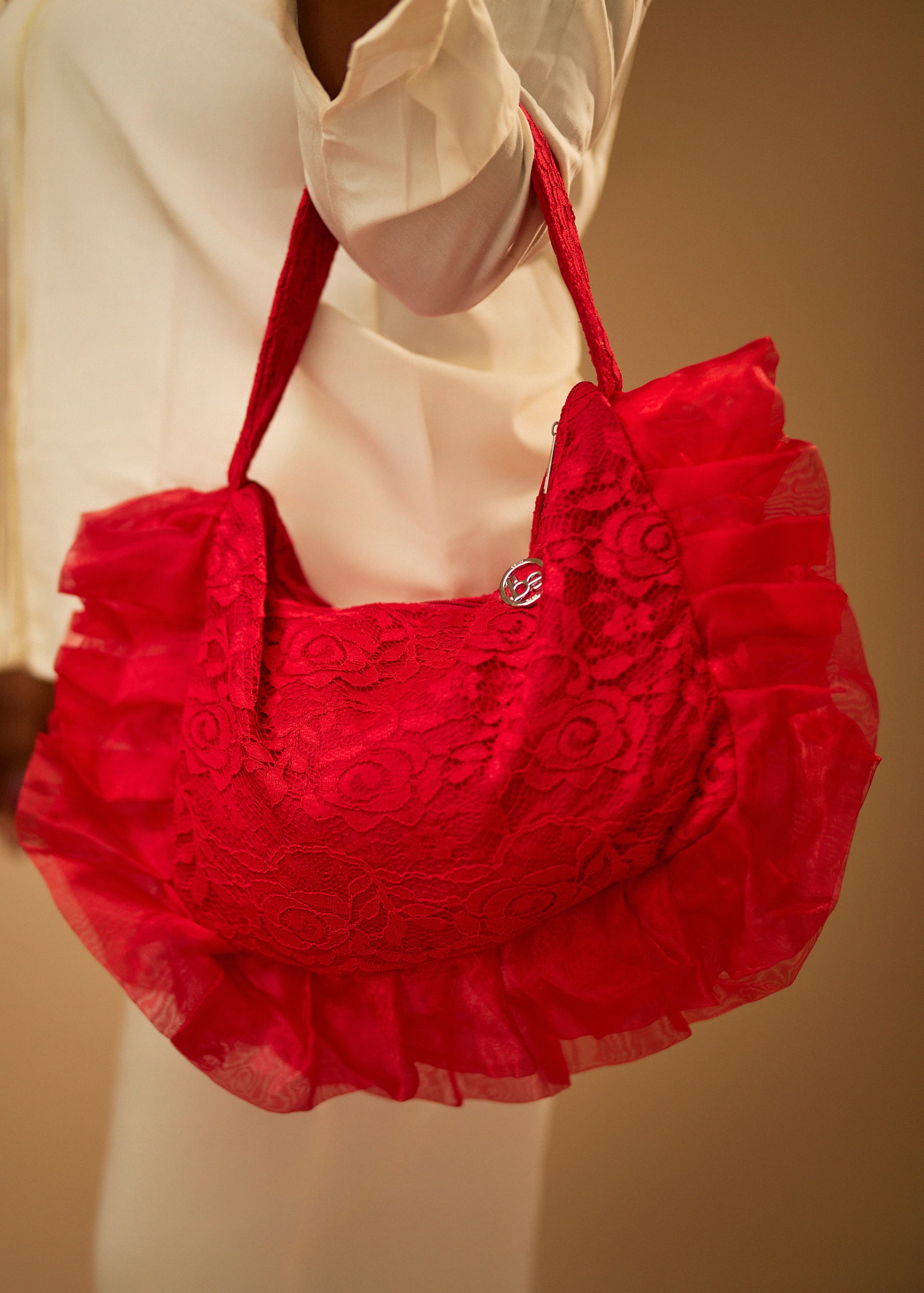 Crimson Flare bag - bold radiant design